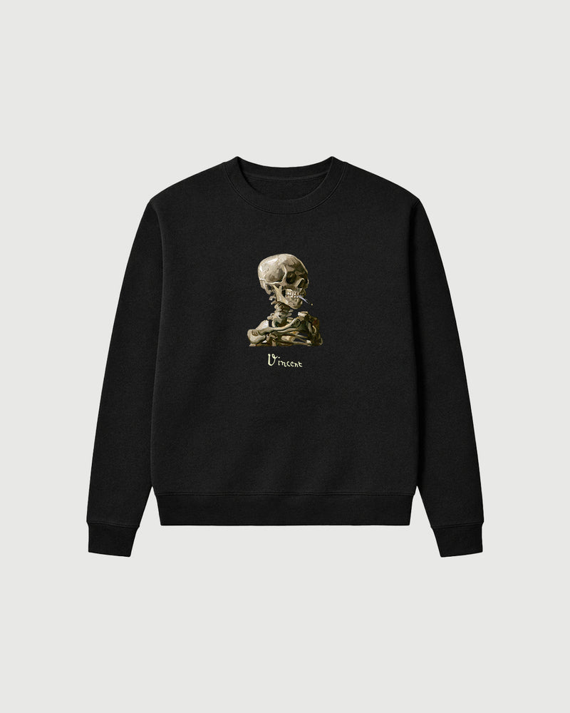 Felpa - Vincent Van Gogh (Teschio con sigaretta accesa)