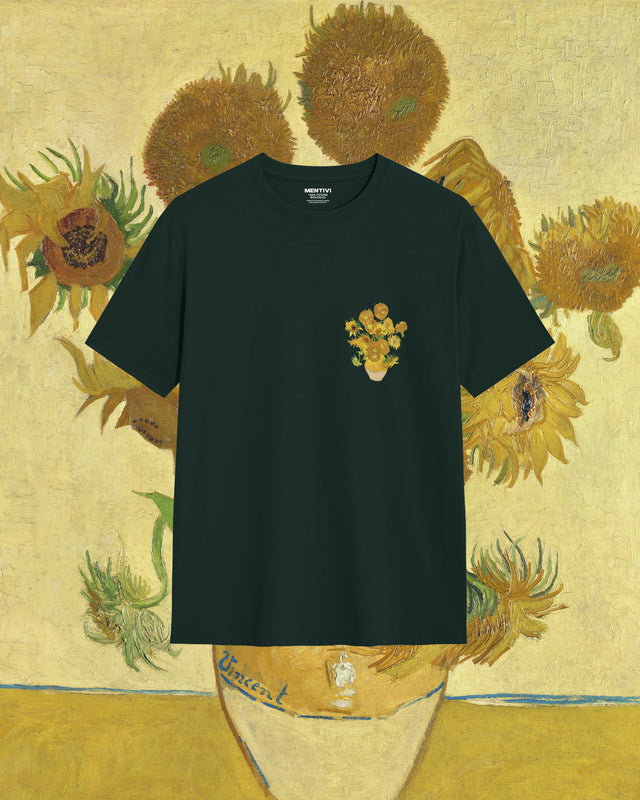 Maglietta Donna Con Stampa Floreale 3D Ispirata A Van Gogh, Girocollo In Cotone E Poliestere, Morbida E Leggera, Vestibilità Comoda