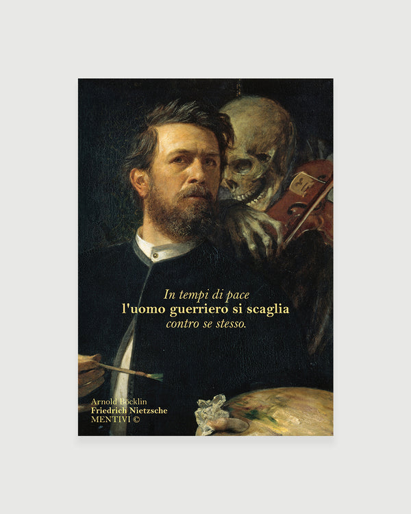Poster - In tempi di pace l'uomo guerriero si scaglia contro se stesso (F. Nietzsche e A. Böcklin)